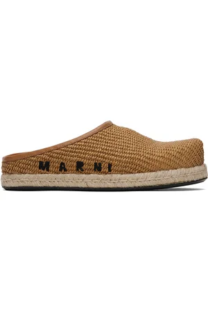 Marni Brown Raffia Loafers