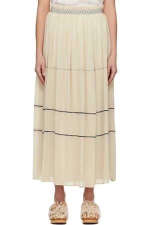 See by Chloé Off-White Embroidered Maxi Skirt