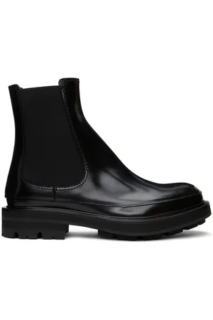 Alexander McQueen Black Leather Chelsea Boots