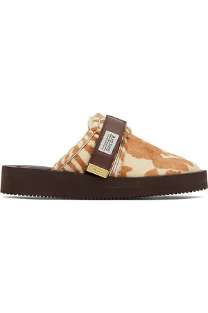 SUICOKE Brown & White ZAVO-VHL Sandals