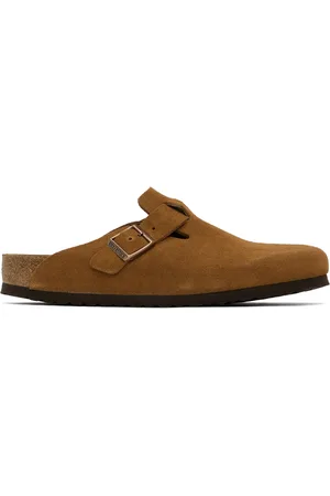 Birkenstock Men Casual Shoes - Tan Boston Soft Footbed Clogs