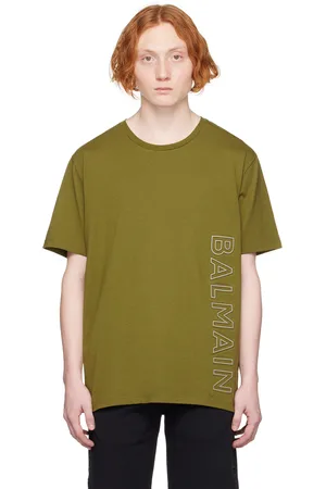 Balmain Men T-shirts - Khaki Reflective T-Shirt