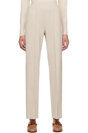 Max Mara Beige Pinched Seam Trousers