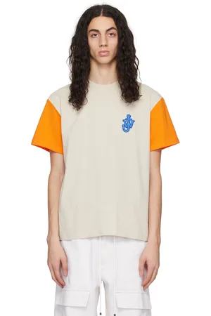 J.W.Anderson Taupe & Orange Anchor Patch Contrast T-Shirt