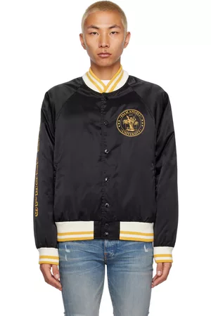 Palm Angels monogram-embossed Leather Bomber Jacket - Farfetch