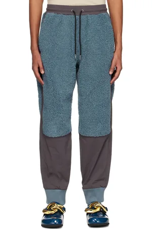 J.W.Anderson Men Trousers - Blue & Gray Colorblock Sweatpants