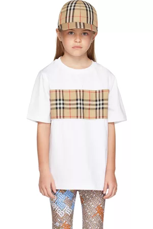 Burberry Kids Check Panel T-Shirt