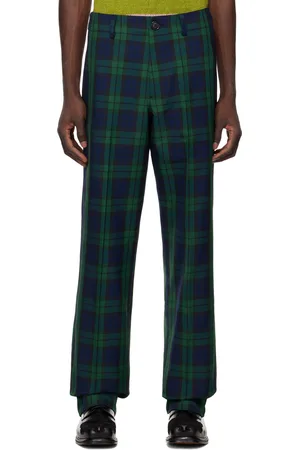 Molly Goddard Navy & Green Nathan Trousers
