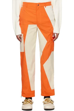 J.W.Anderson Men Pants - Beige & Orange Patchwork Trousers