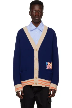 Marni Blue Distressed Patch Cardigan