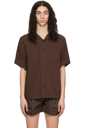 Recto Brown Camp Collar Shirt