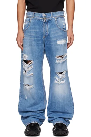 Balmain Men Jeans - Blue Zip Jeans