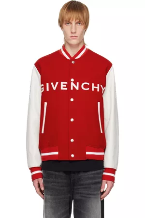 GIVENCHY Logo-Embroidered Wool-Blend and Leather Bomber Jacket for Men