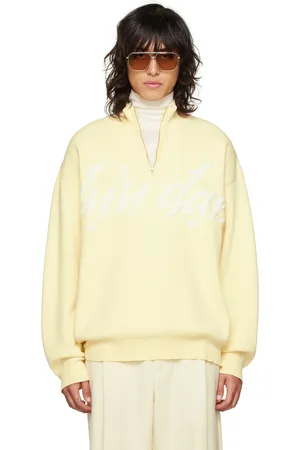 LU’U DAN SSENSE Exclusive Yellow Half-Zip Sweater