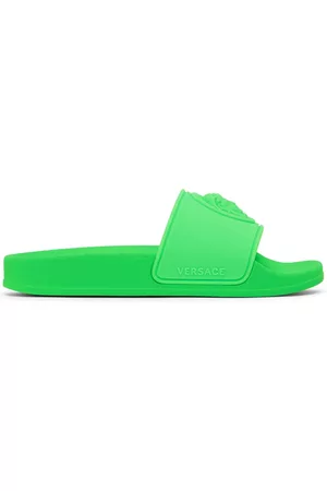 VERSACE Kids Green Medusa Slides