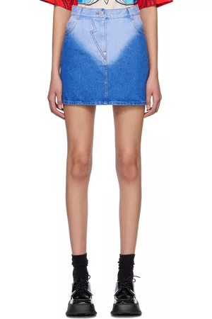 pushBUTTON Brief-Washed Denim Miniskirt