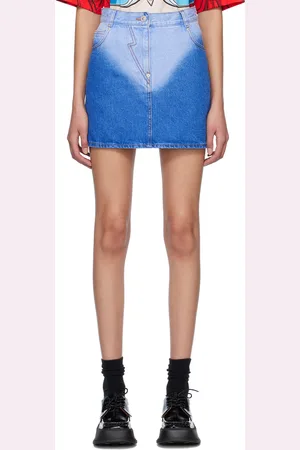 pushBUTTON Brief-Washed Denim Miniskirt
