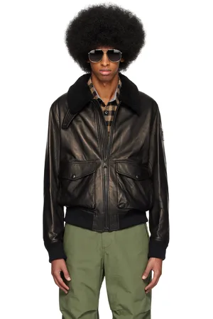 Belstaff Men Leather Jackets - Black Chart Leather Jacket