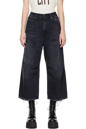 R13 Black Wide-Leg Jeans