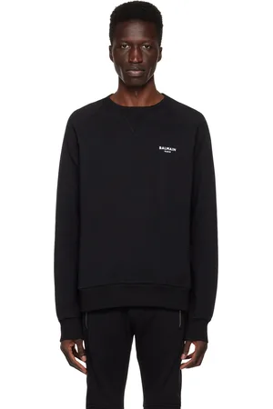 Balmain Black Flocked Sweatshirt