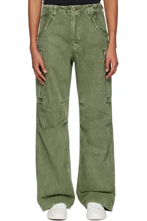 R13 Green Wide-Leg Cargo Pants
