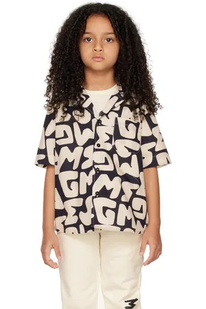Msgm Shirts - Kids Off-White & Black Printed Shirt