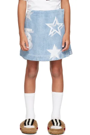 Burberry Kids Blue TB Star Print Denim Skirt