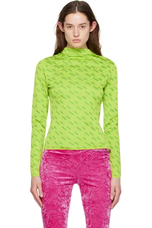 Versace Women Jumpers - Green La Greca Sweater