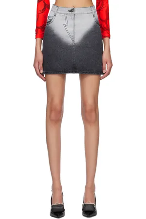pushBUTTON Brief-Washed Denim Miniskirt