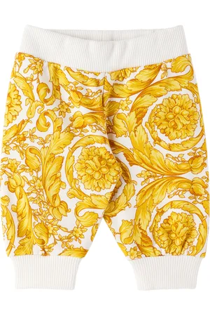 VERSACE Baby White & Gold Barocco Lounge Pants
