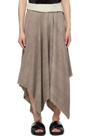 Niccolo Pasqualetti Taupe & Beige Strato Midi Skirt