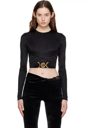 Versace Women Long Sleeve - Black Medusa Biggie Long Sleeve T-Shirt