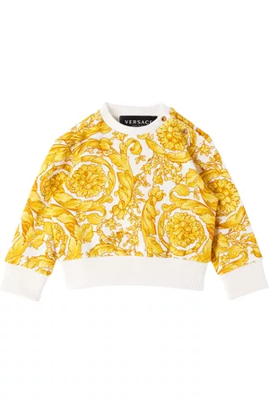 Versace Sweatshirts - Baby White & Gold Barocco Sweatshirt