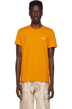 Balmain Orange Flocked T-Shirt