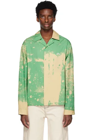 OAMC Green & Tan Paint Splatter Shirt