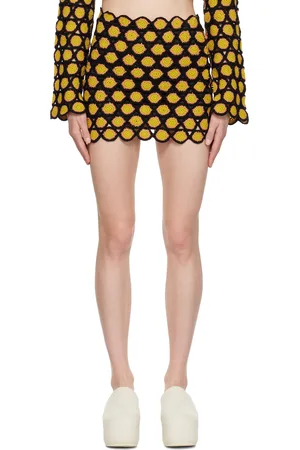 SIMON MILLER Black & Yellow Wizzy Miniskirt