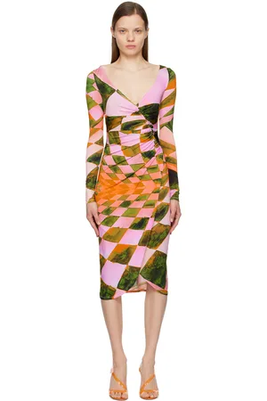 Louisa Ballou Pink Summer Solstice Midi Dress