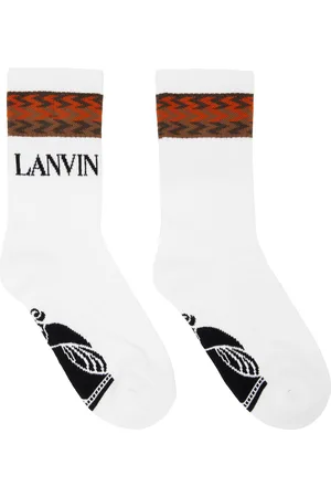 Lanvin White & Brown Jacquard Socks
