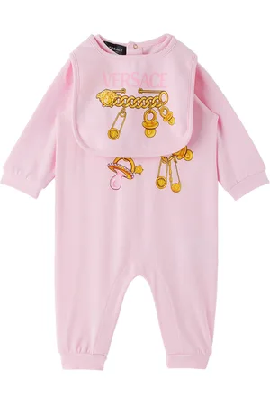 VERSACE Baby Pink 'Donatella' Bodysuit & Bib Set