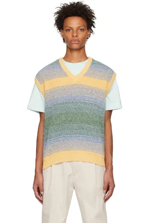 Solid Yellow Striped Vest