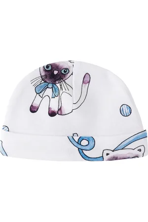 Mini Rodini Baby White Siamese Cat Beanie