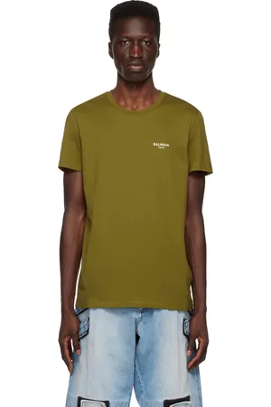 Balmain Khaki Flocked T-Shirt