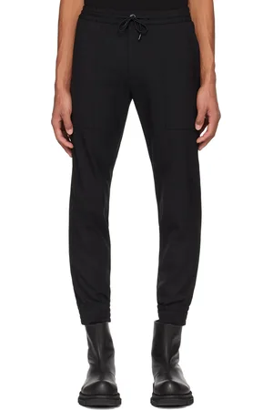 Solid Black Drawstring Trousers