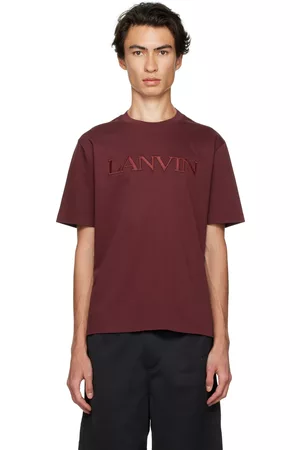 Lanvin Burgundy Embroidered T-Shirt