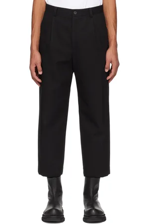 Solid Black Cropped Trousers