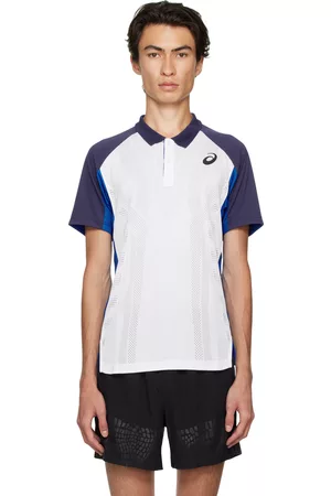 Asics Men Polo Shirts - White & Blue Match Actibreeze™ Polo