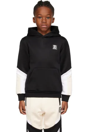 Balmain Kids Black Paneled Hoodie
