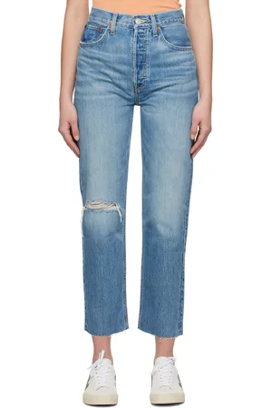 RE/DONE Blue 70s Stove Pipe Jeans