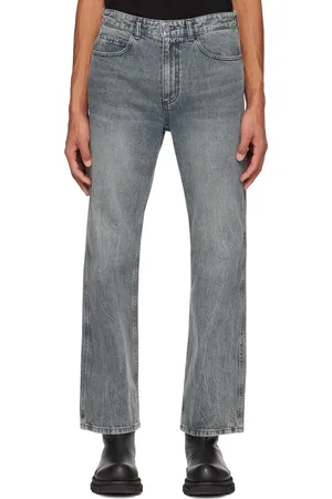 Solid Men Straight - Gray Straight Washed Jeans