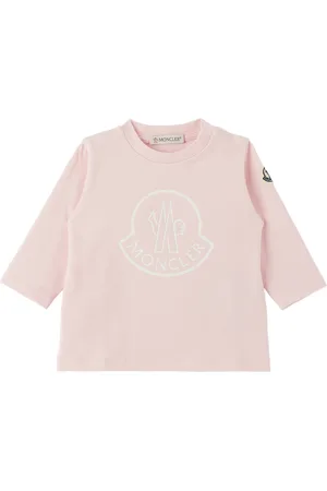 Moncler Baby Pink Printed Long Sleeve T-Shirt